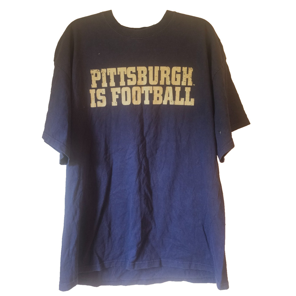 Pittsburgh Panthers PITT Football T Shirt Navy NCAA College Graphic Mens XL